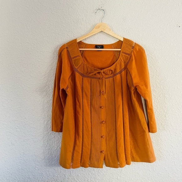 Anthropologie Tops - Anthropologie Deletta Screened Striped Silk Blend Blouse